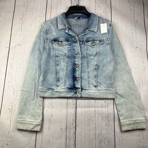 Mavi Small Cropped Fit Stretchable Denim‎ Jeans Jacket Blue Women New